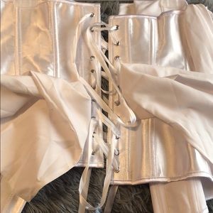 White corset top with sleeves